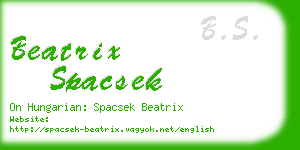 beatrix spacsek business card